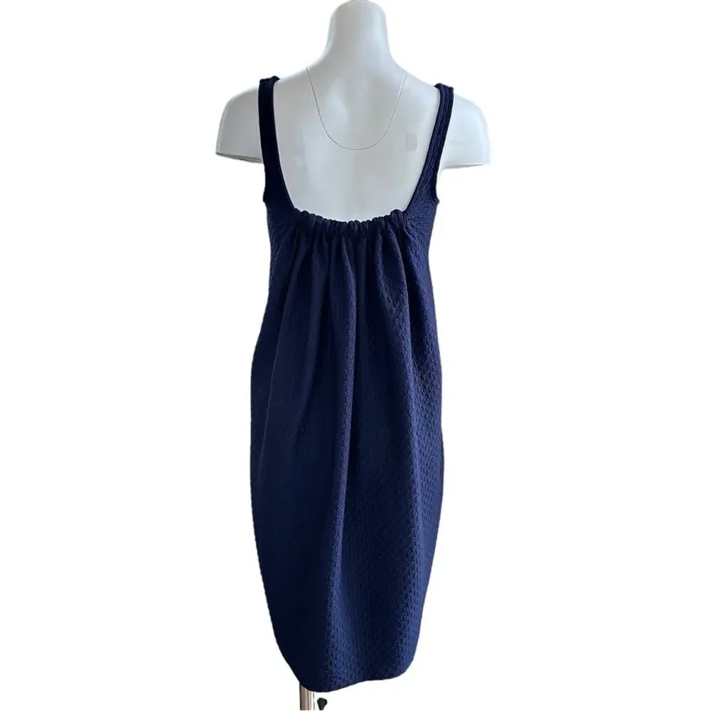 Maeve Anthropologie Sidelong Seared Black & Navy Blue Tunic Slip Dress Small S - Picture 6 of 10